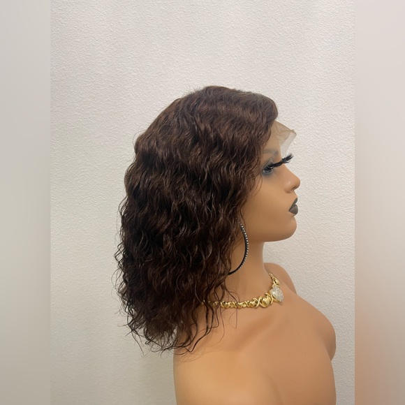 New! Color #4, 12” 13x4 Lacefront, Human Hair Color #4, Wavy Wig - Picture 6 of 10